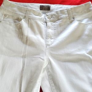 Chico's So Slimming White Pants Jeans Size 2 (12-14) EUC